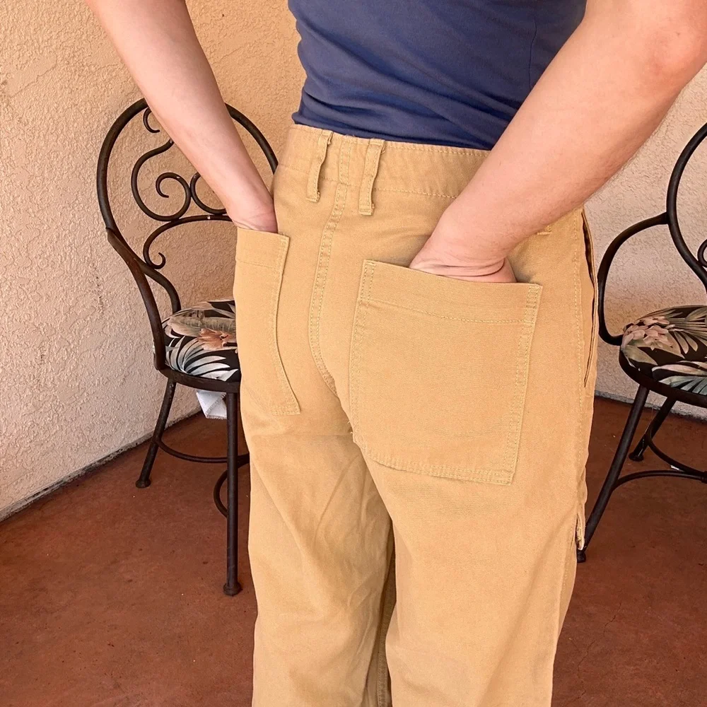 Vans Women's Wide Leg Cargo Pants in Tan - Picture 3 of 11